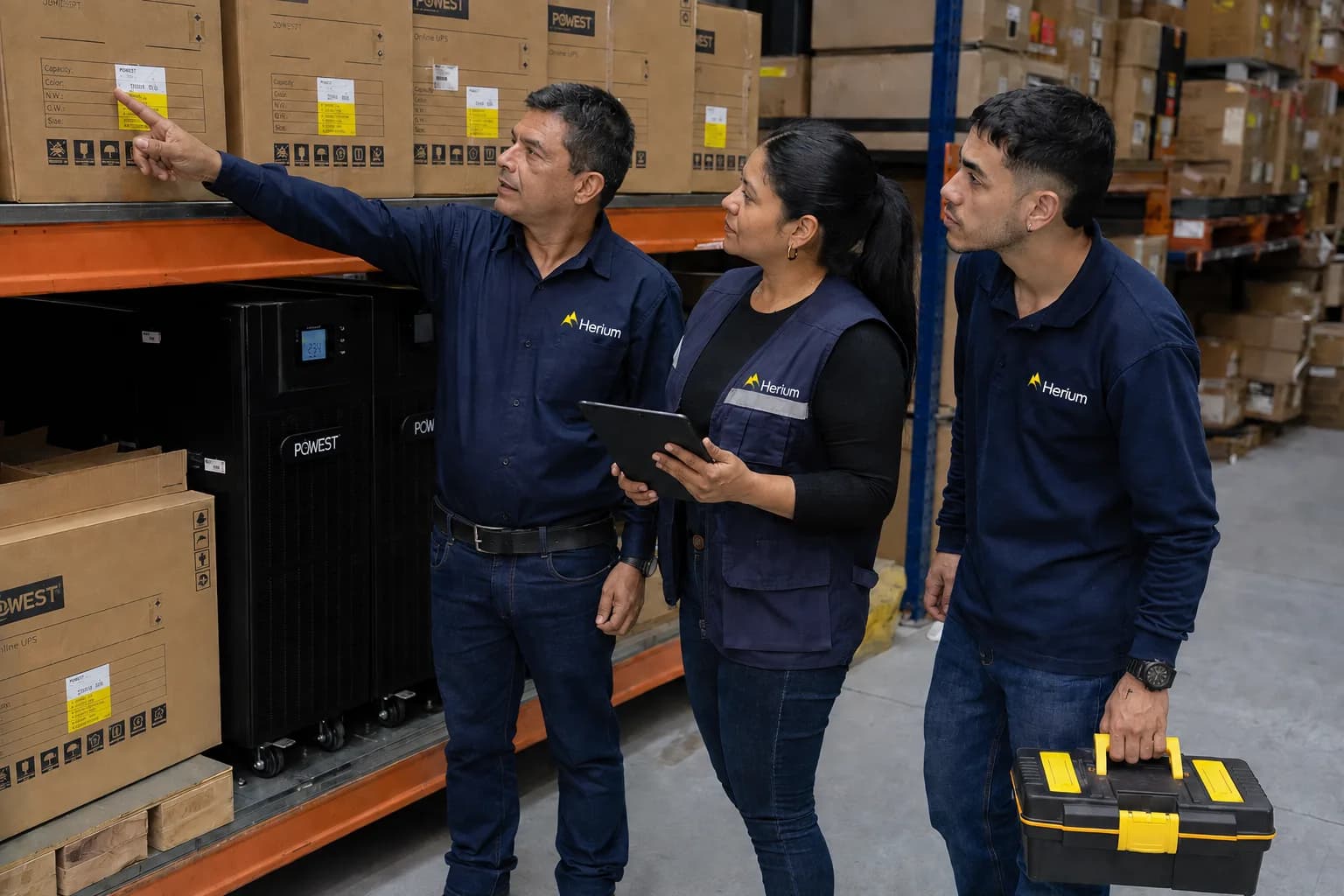 Parte del equipo técnico de Herium en la bodega